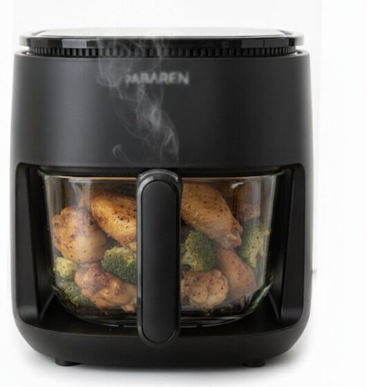 Stiklinė karšto oro gruzdintuvė su sensoriniu valdymu, 4.5l talpa